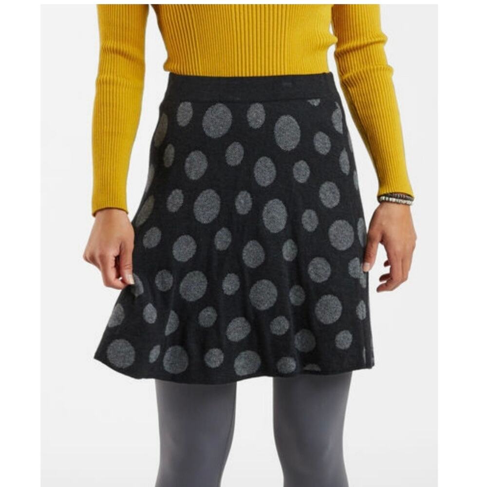 Krimson Klover Women's Size XS Wool Blend Dark Gray Polka Dot Mini Skater Skirt
